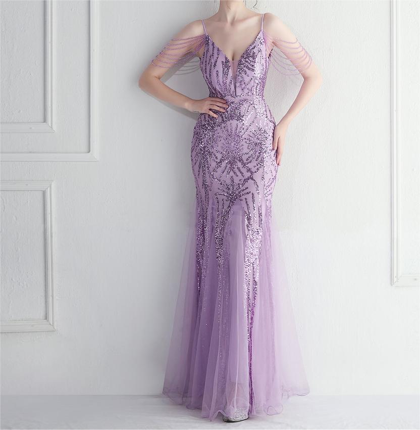 Perlenbesetztes Brautkleid zum Hochzeitsdinner, langes Camisole-Abendkleid
