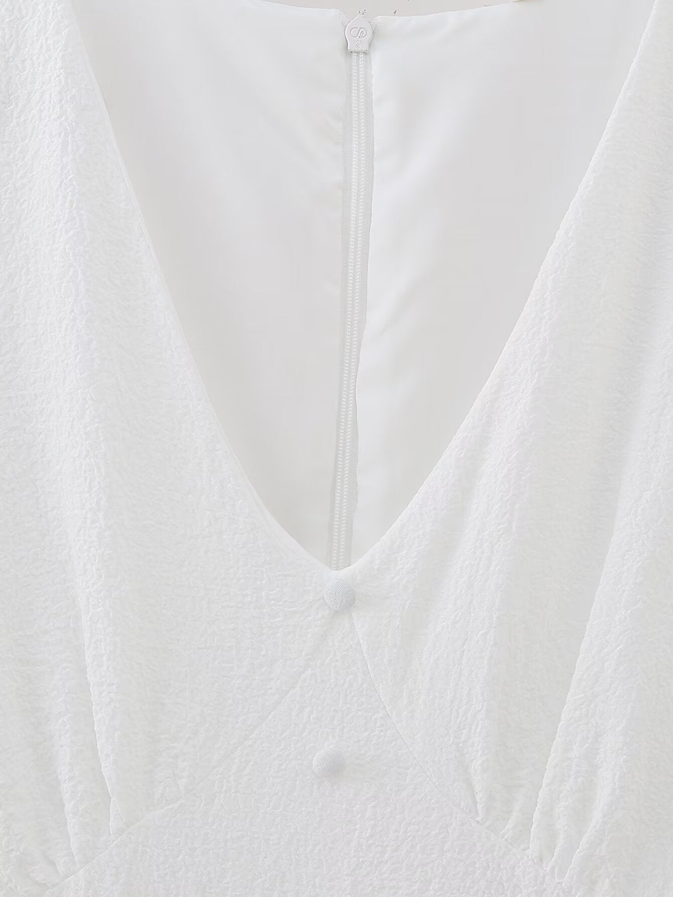 Sommer Aushöhlen Ausgeschnitten Bestickt Mittellanges Rüschenkleid Weiß Rüschen Damen