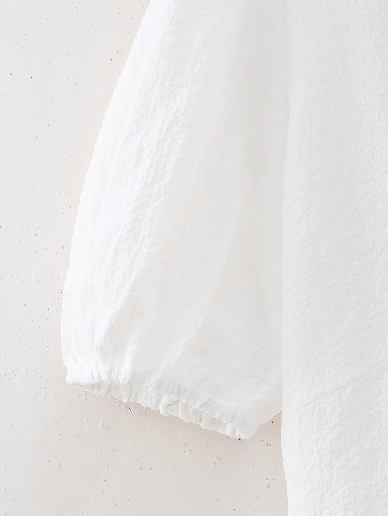 Sommer Aushöhlen Ausgeschnitten Bestickt Mittellanges Rüschenkleid Weiß Rüschen Damen