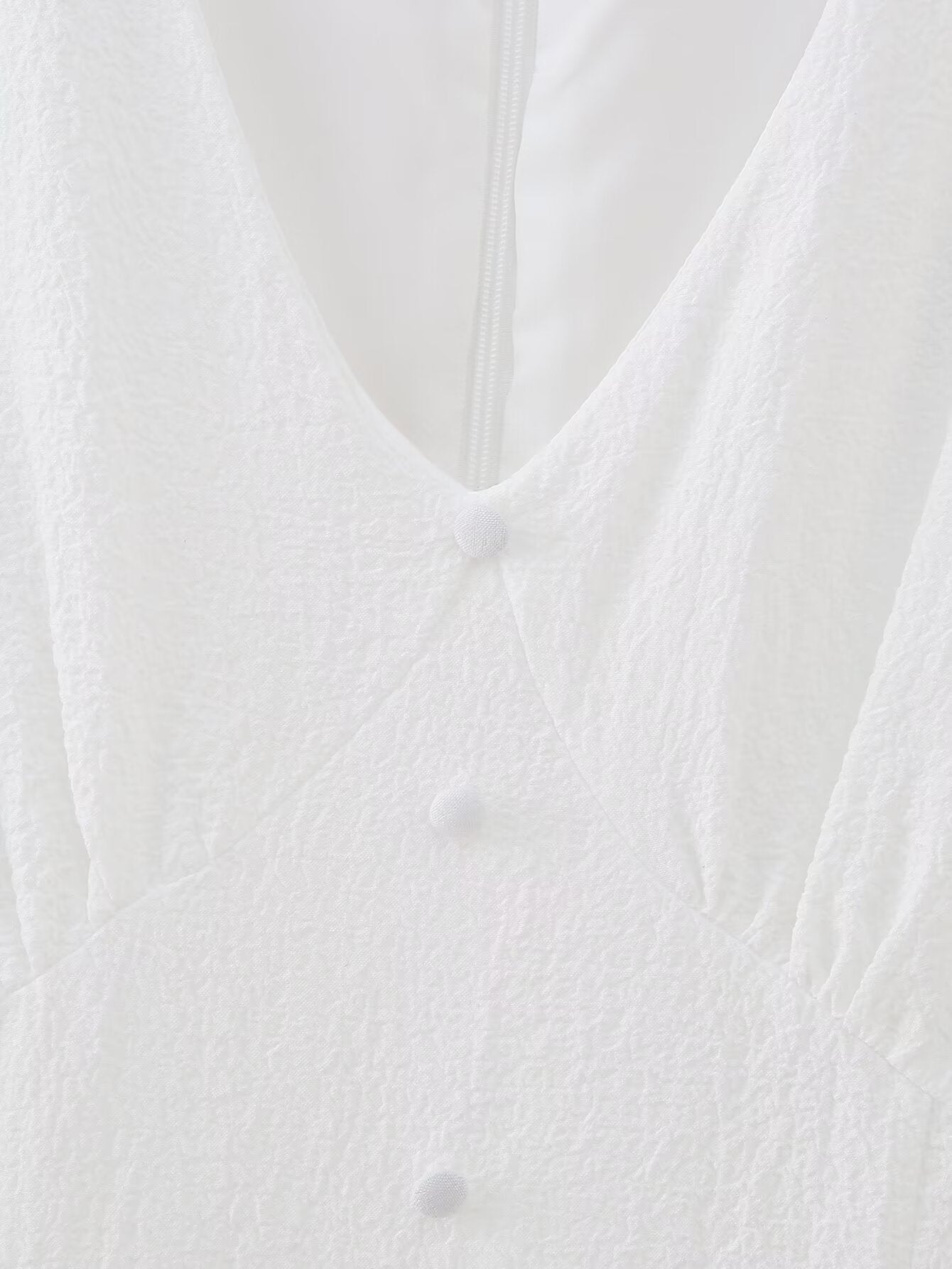 Sommer Aushöhlen Ausgeschnitten Bestickt Mittellanges Rüschenkleid Weiß Rüschen Damen