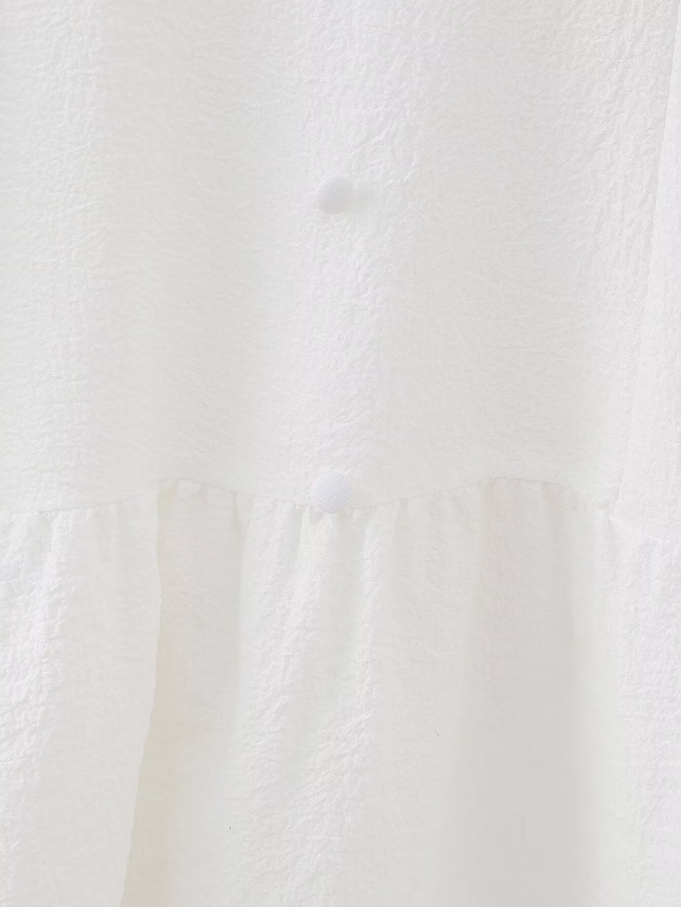 Sommer Aushöhlen Ausgeschnitten Bestickt Mittellanges Rüschenkleid Weiß Rüschen Damen