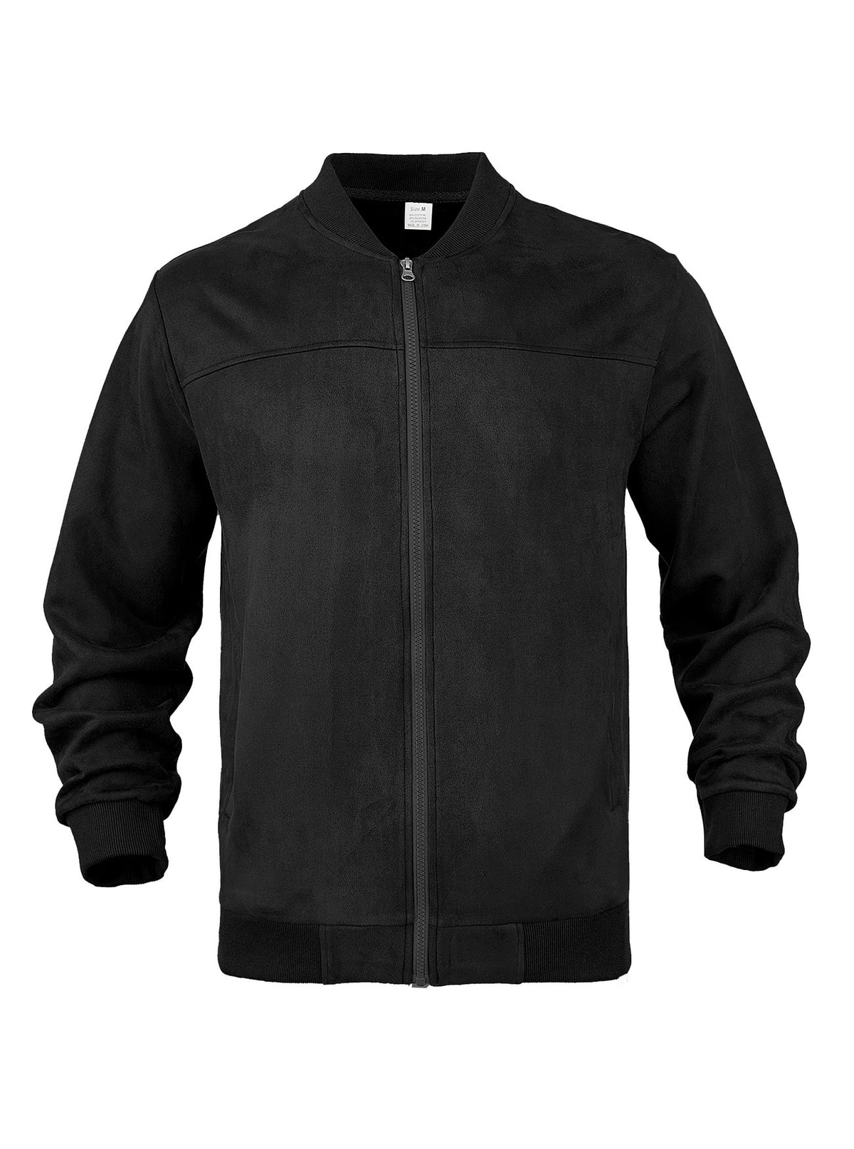 Mens Suede Stand Collar Zipper Jacket