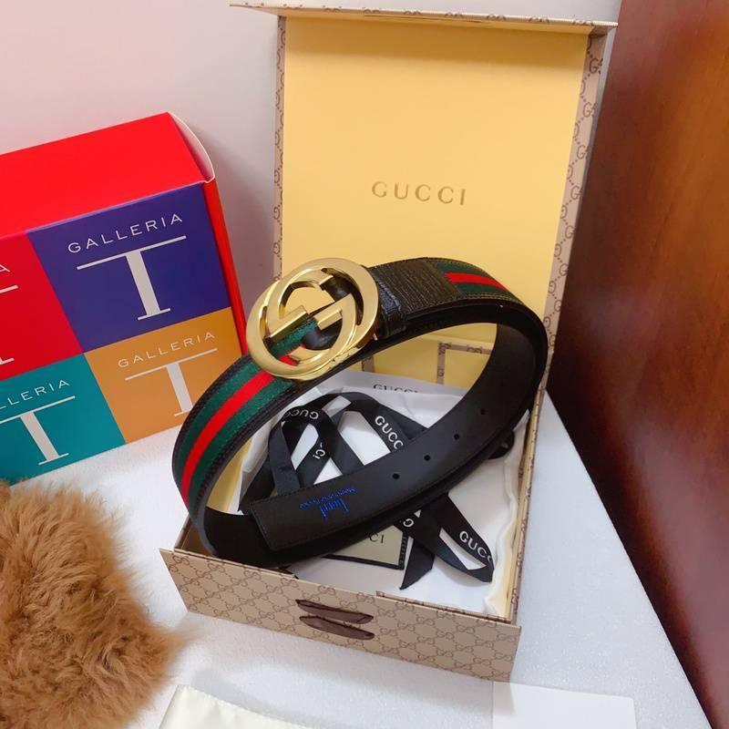 GUCCI Embellished coated-canvas and leather belt &