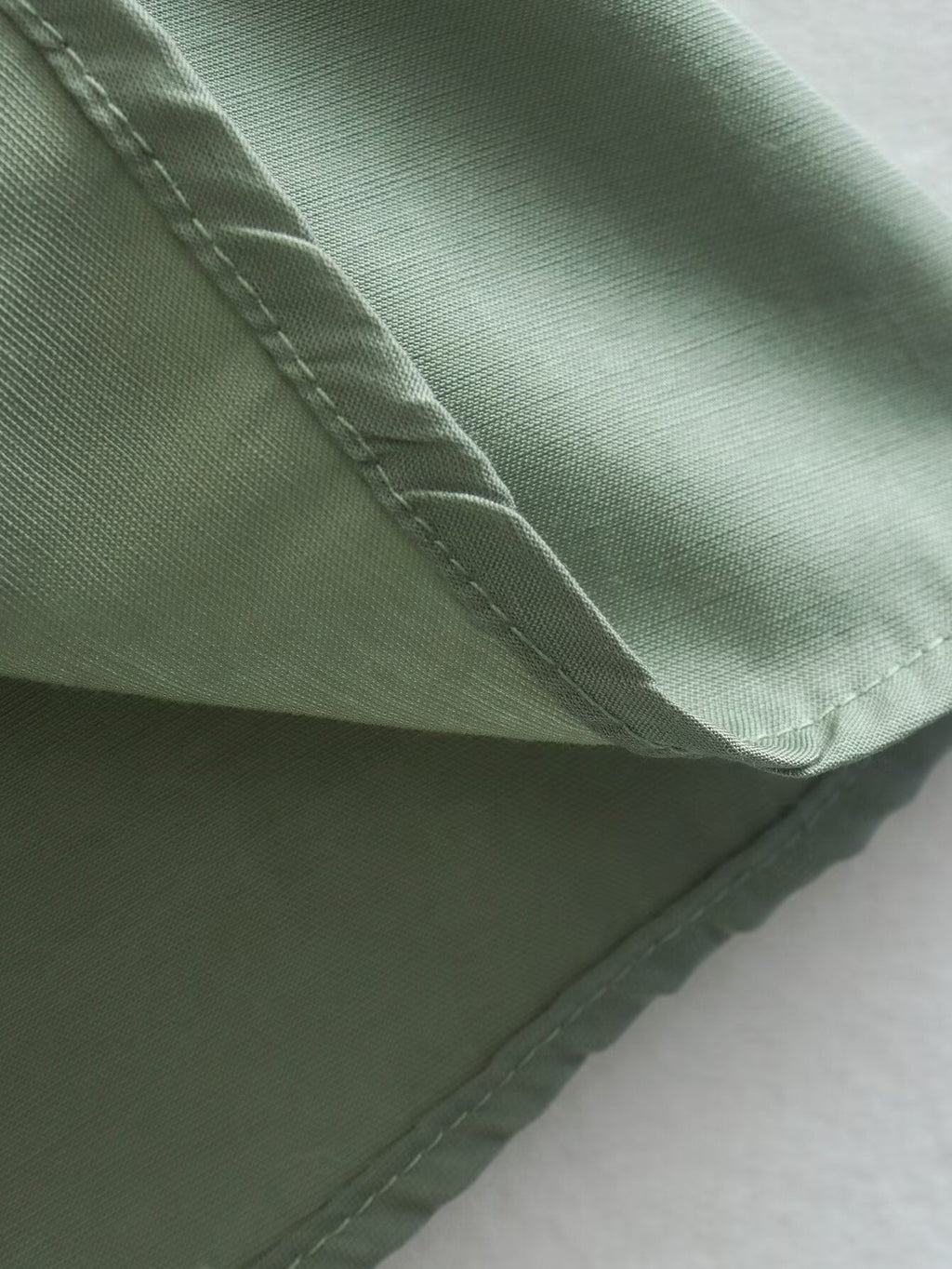 Spring Women Clothing Army Green Long Sleeve Pleated Dress