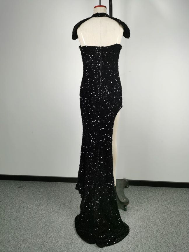 Damenbekleidung Sexyes Pailletten-Tube-Top-Bankettkleid Hüftumwickeltes Abendkleid