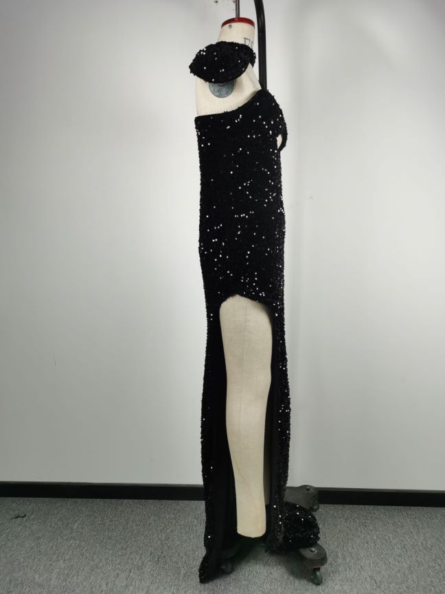 Damenbekleidung Sexyes Pailletten-Tube-Top-Bankettkleid Hüftumwickeltes Abendkleid