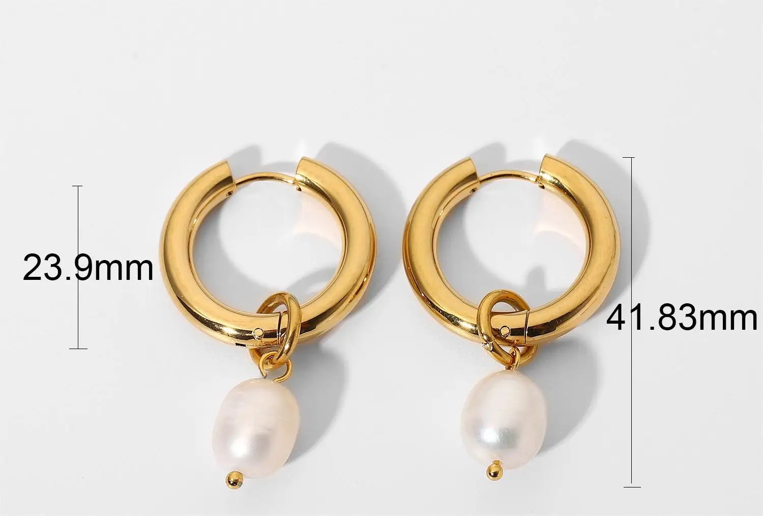 18K Gold Stainless Steel Earrings Personality Pearl Earring Eardrop Women Jewelry Accessories by Wanita Store