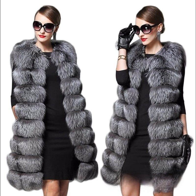 Silver Fox Imitation Fur Vest