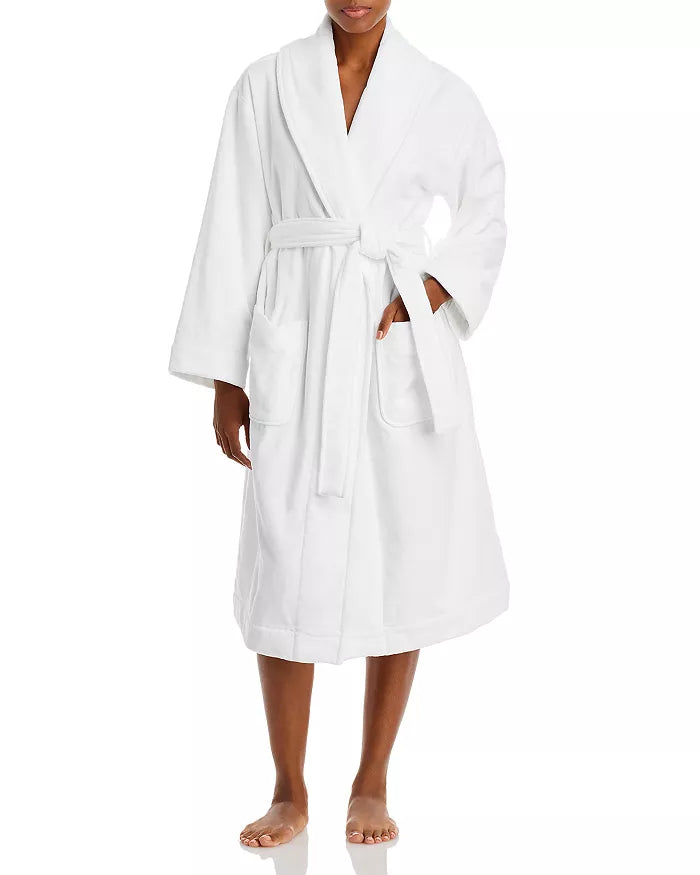 Hudson Park Collection Womens White Turkish Cotton Robe Size S/M