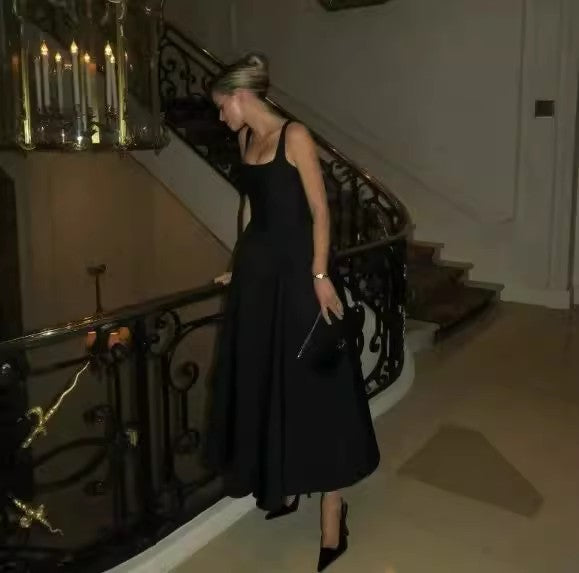 Damenkleid einfarbig, Rüschen, Träger, schmale Passform, Patchwork, lässiges Trägerkleid