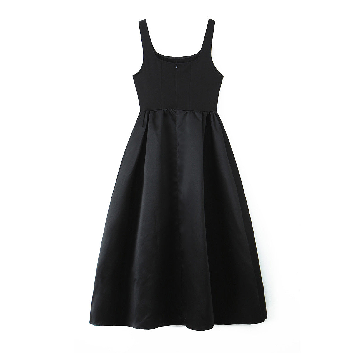 Damenkleid einfarbig, Rüschen, Träger, schmale Passform, Patchwork, lässiges Trägerkleid