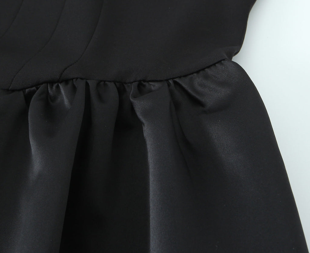 Damenkleid einfarbig, Rüschen, Träger, schmale Passform, Patchwork, lässiges Trägerkleid