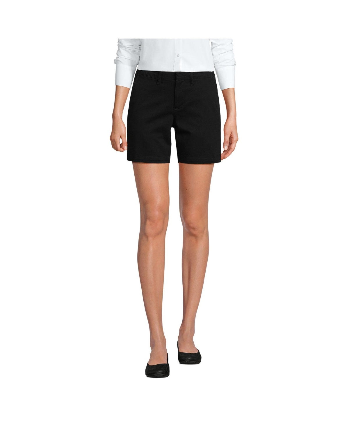 Lands End Womens Classic 7 Chino Shorts, Size 16