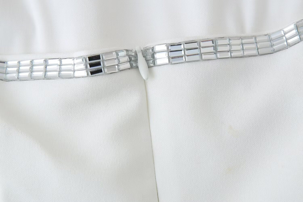 Summer Women Jewelry Inlaid Top Tube Top Short Type Skirt Set Women