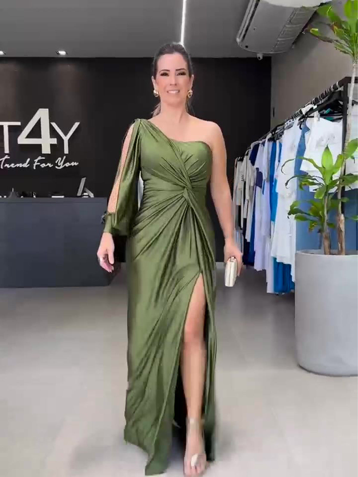 Frühlings-Abendkleid, Socialite, mit geschnürter Taille, schmal geschnittenes Maxikleid für Damen