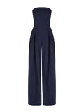 Women Casual Backless Slim Fit Smocking Jumpsuit