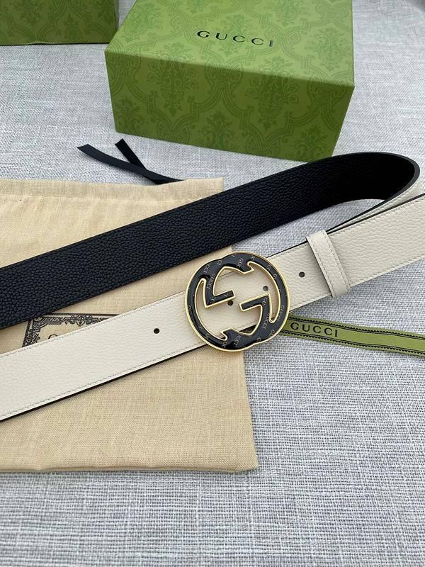 GUCCI Embellished coated-canvas and leather belt &