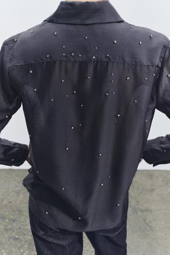 Fall Women Clothing Simple Jewelry Embroidery Shirt