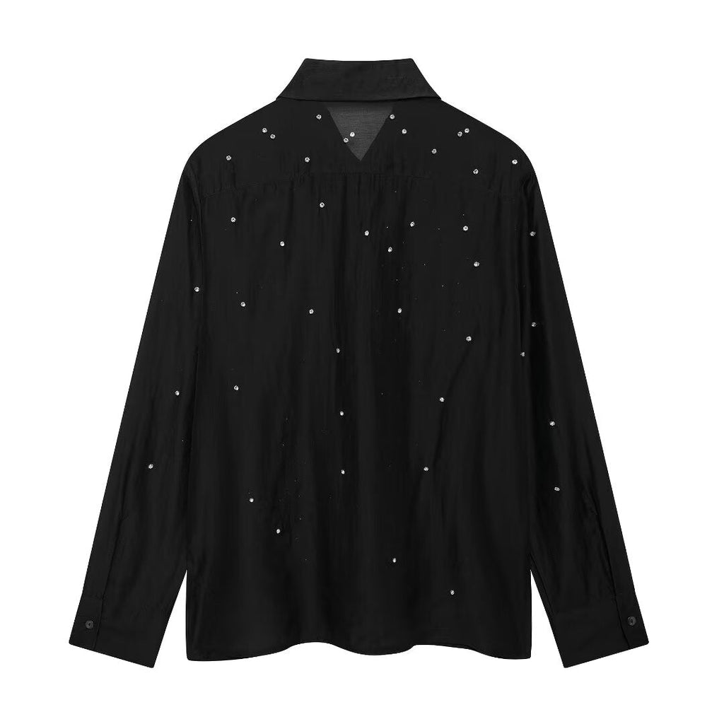 Fall Women Clothing Simple Jewelry Embroidery Shirt