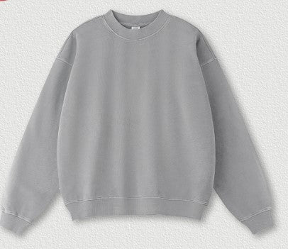Autumn Worn Looking Washed-out Basic Brand Vibe round Neck Sweatshirt Men's Long-Sleeved Shirt