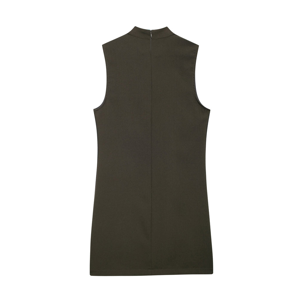Fall Women Clothing Casual Simple Short Sleeveless Dress