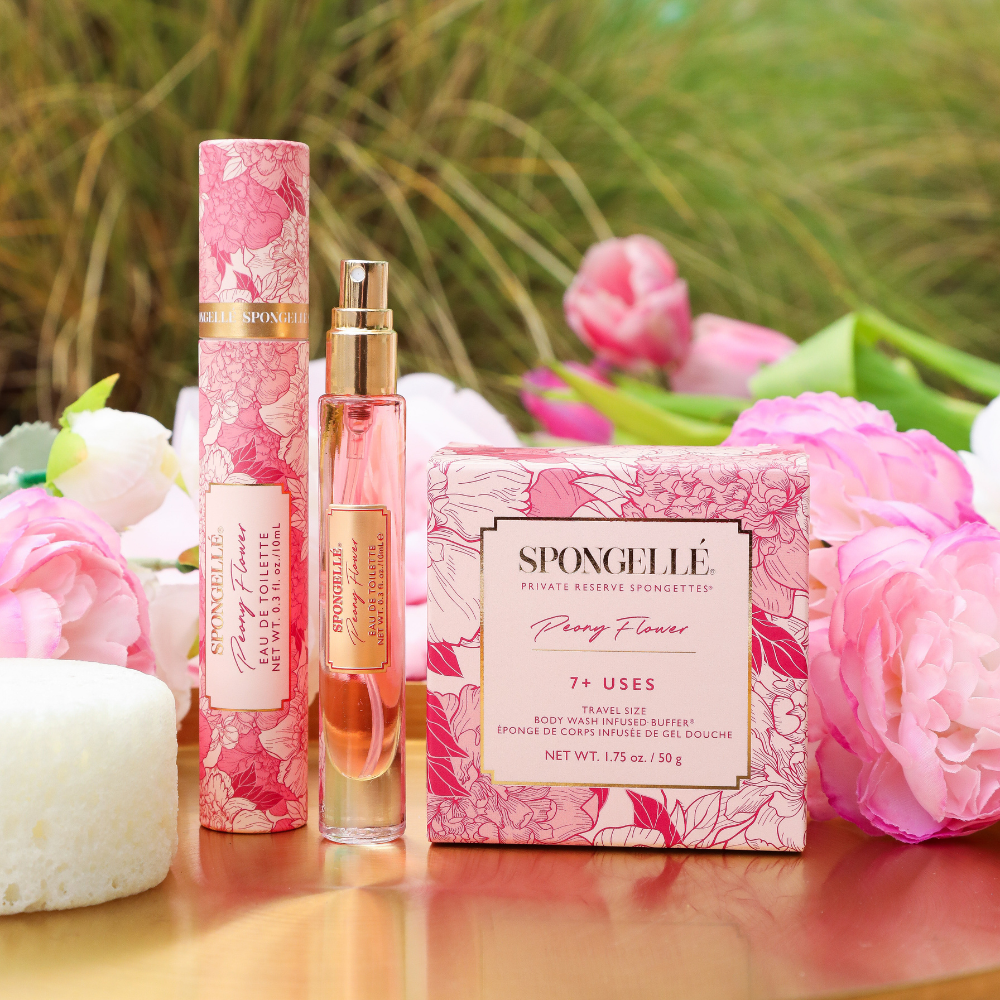 Peony Flower Eau de Toilette &amp; Travel Spongette