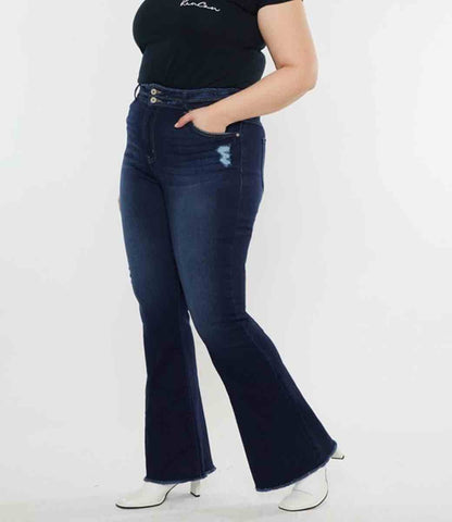 Morgan High Rise Flare Curvy Jeans -Dark Wash