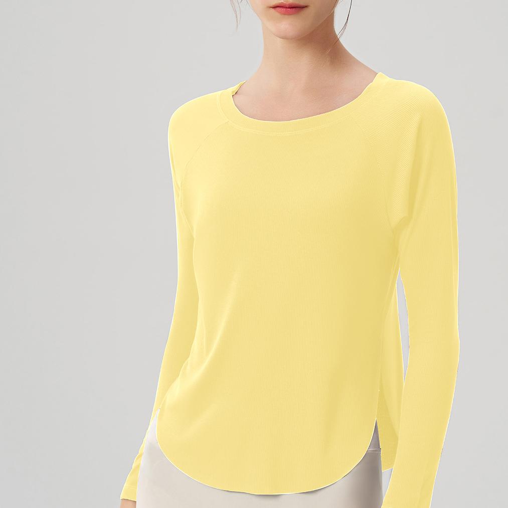Herbst Nude-Feel Yoga-Kleidung Damen Locker Sexy schulterfrei Yoga Jacke Lässige Drape Sport Langarm Top