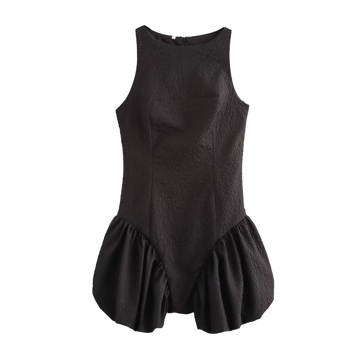 Women French Waist Display Wide Swing Short Sleeveless Dress Puffy dress