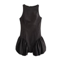 Women French Waist Display Wide Swing Short Sleeveless Dress Puffy dress