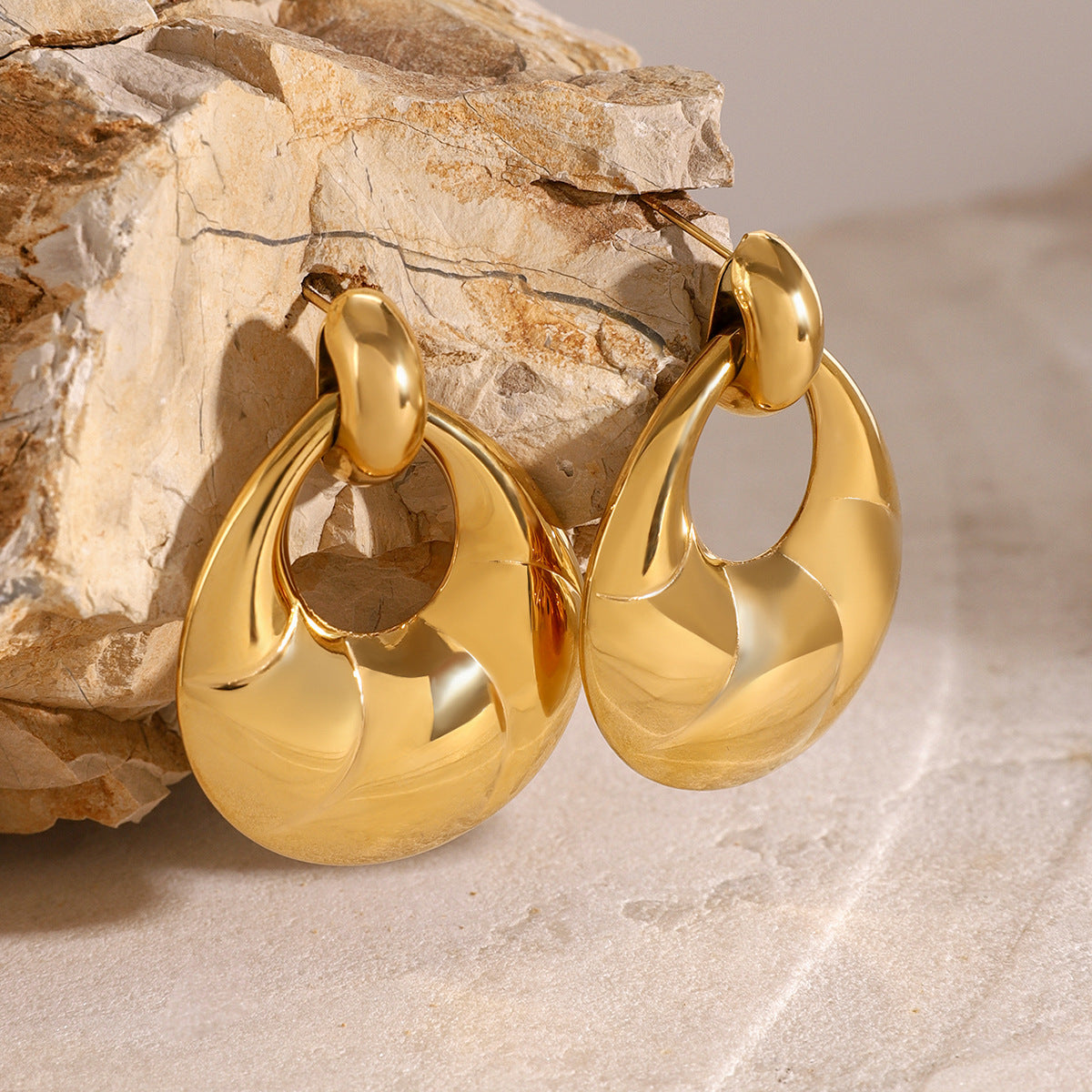 Stainless Steel Studs High Grade Niche Exaggerated Earrings Titanium Steel Ear Rings Earrings Women