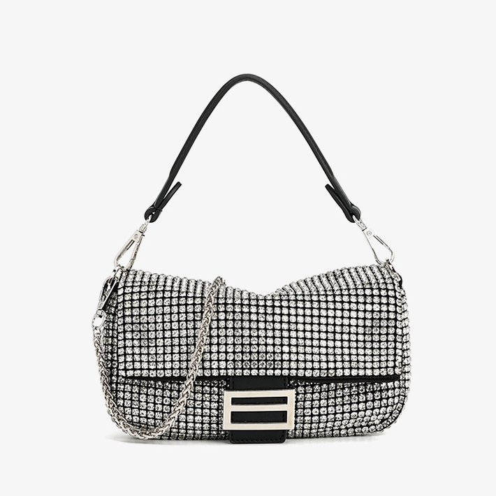 Diamantbesetzte hochwertige Umhängetasche, modische Abendtasche, Nischen-Voll-Diamant-Tragetasche, Unterarmtasche für Damen
