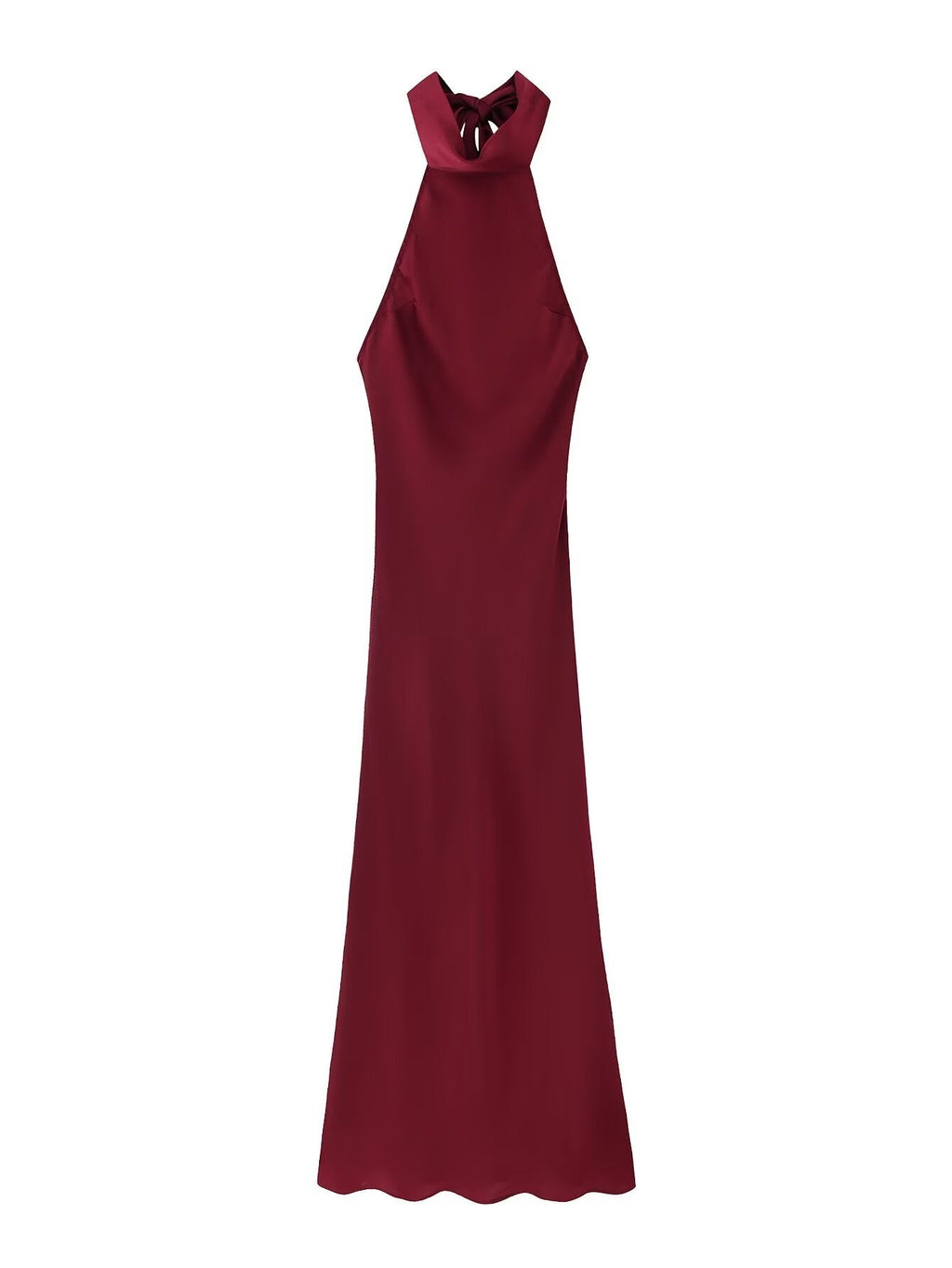 Two Color Hanging Collar Sleeveless Maxi Dress Spring