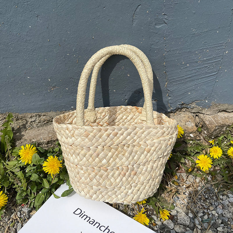 Frische Strohtasche Tragbare Niedliche Gewebte Tasche Kleine Clutch Koreanische Kleine Korbtasche Damentasche
