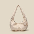 Herbst Winter Wildleder Damen Tasche Schulter Umhängetasche Nieten Mattiert Halbmond Achselhöhle Lässige Tragetasche Handtasche