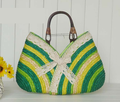 Farbstrohmaschine bestellen handgemachte Strohtasche wilde Strand Korbtasche