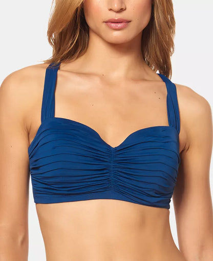 Bleu Rod Beattie Beachy Keen Shirred Bandeau Underwire Bra Bikini Top, 38D