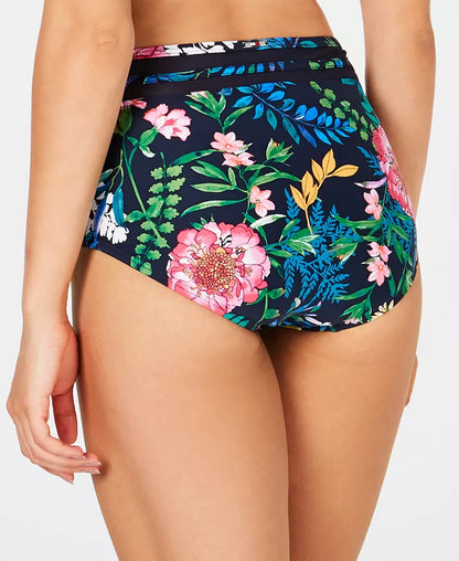 Tommy Hilfiger Carnival Rosa Floral Mesh High-Waist Bikini Bottoms