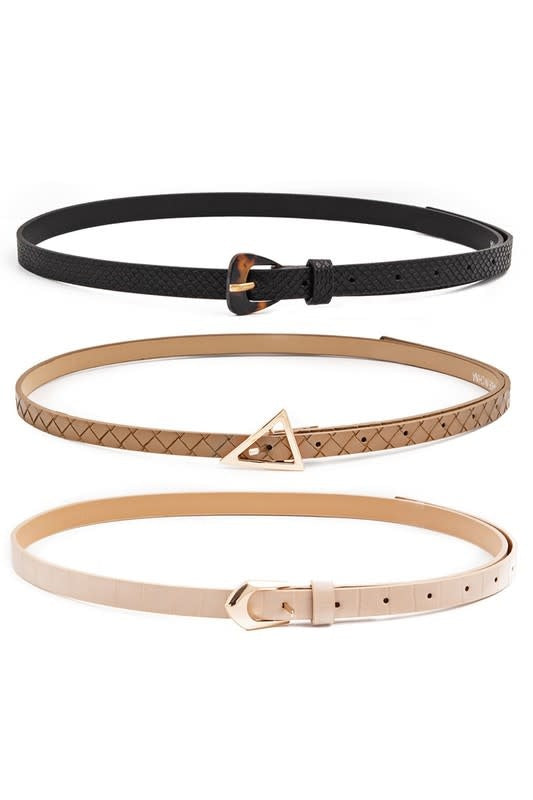 Skinny Faux Leather Belts