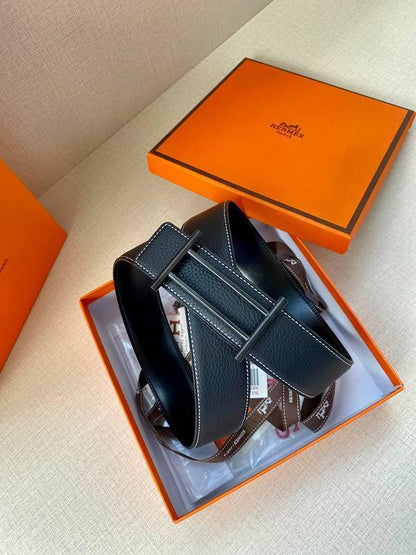 Hermes Men Black Buckle Belt &