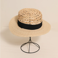 Lafite Cap Aushöhlen Cutout Flache Oberseite Sonnenhut Sommer Handgewebter Strohhut All Match Reise Urlaub Strandhut