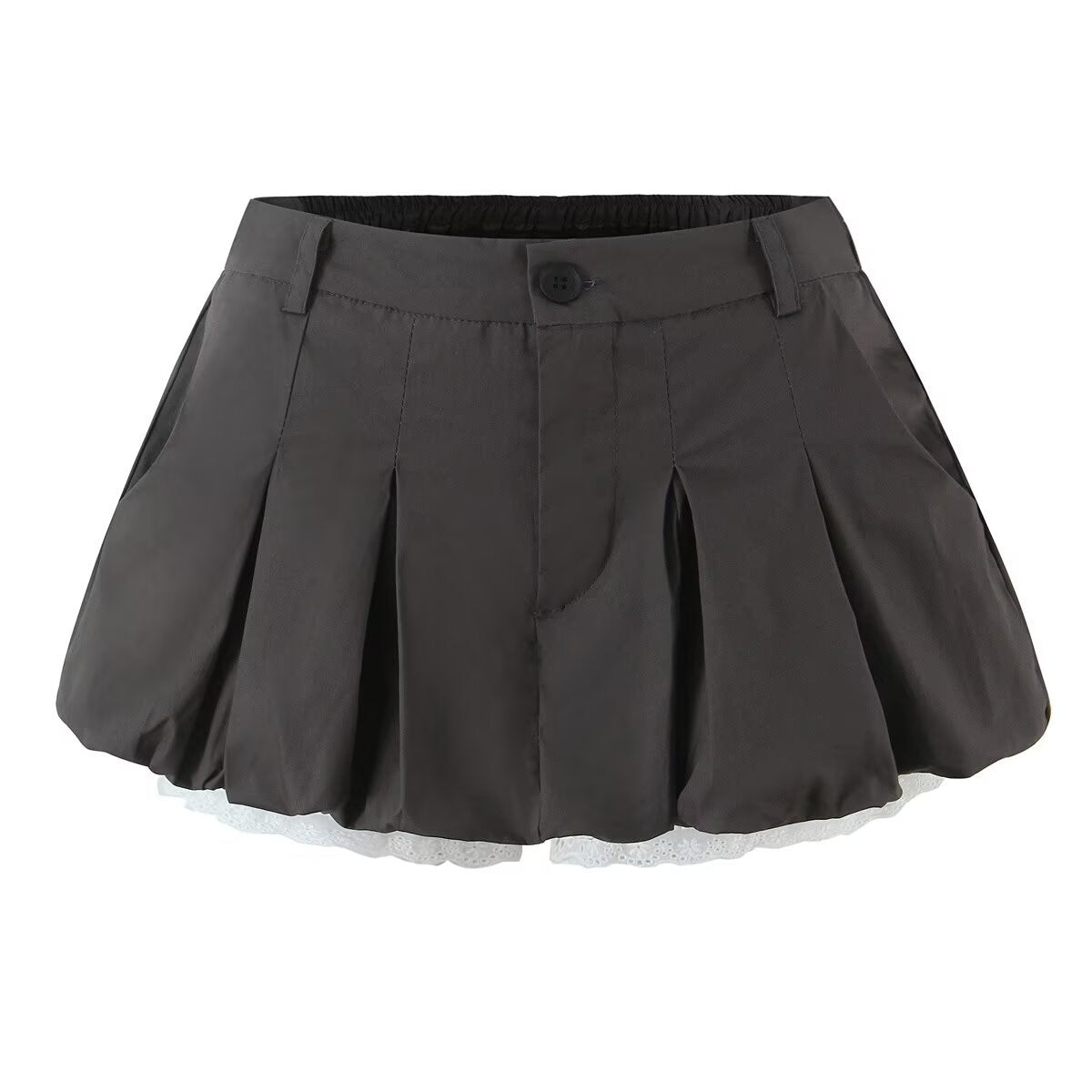Sexy Wear Spitze Knospe Kurze Hosenrock Damen Sommer Low Waist Anti-Exposition Schlankmachender A-Linien Rock