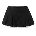 Sexy Wear Spitze Knospe Kurze Hosenrock Damen Sommer Low Waist Anti-Exposition Schlankmachender A-Linien Rock