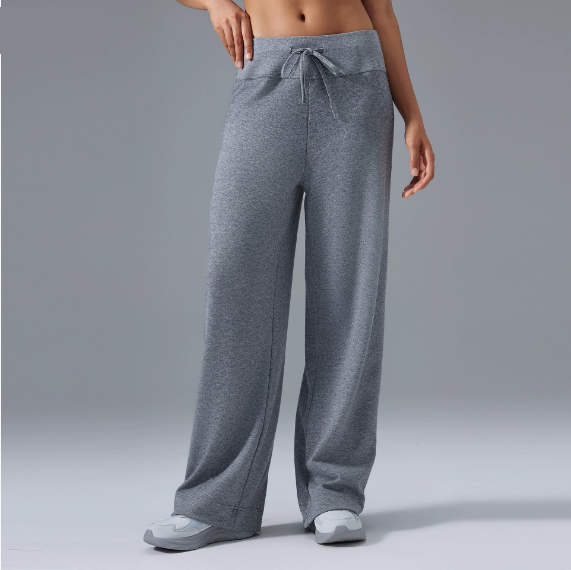 Lässige weite Sporthose mit geradem Bein für Damen, High Waist, Kordelzug, fließend, schlankmachend, Fitness, Pilates, Yoga Hose