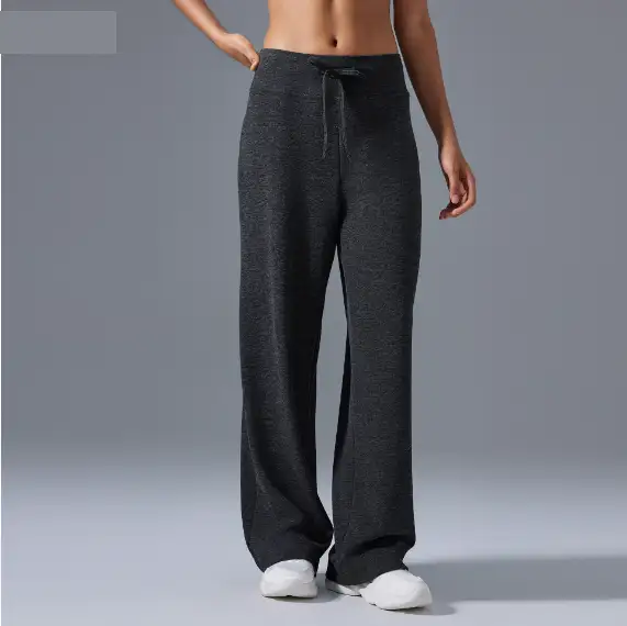 Casual Loose Wide Leg Sports Trousers Women High Waist Drawstring Drooping Slimming Fitness Pilates Yoga Pants by Wanita Store