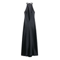 Summer Hanging Collar Silk Satin Texture Dress
