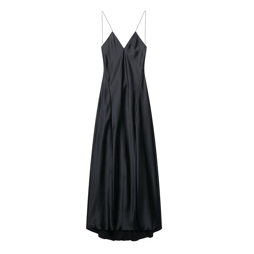 Damenbekleidung Sommer Seidensatin Texturiertes Unterwäsche-Trägerkleid