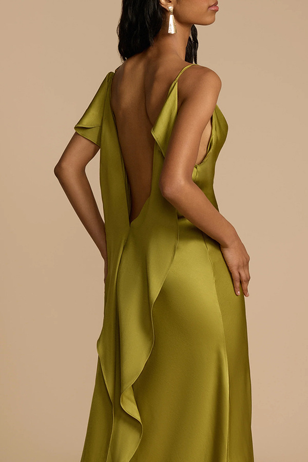 Damenbekleidung Sommer Schlichtes Camisole-Kleid mit Schlitz