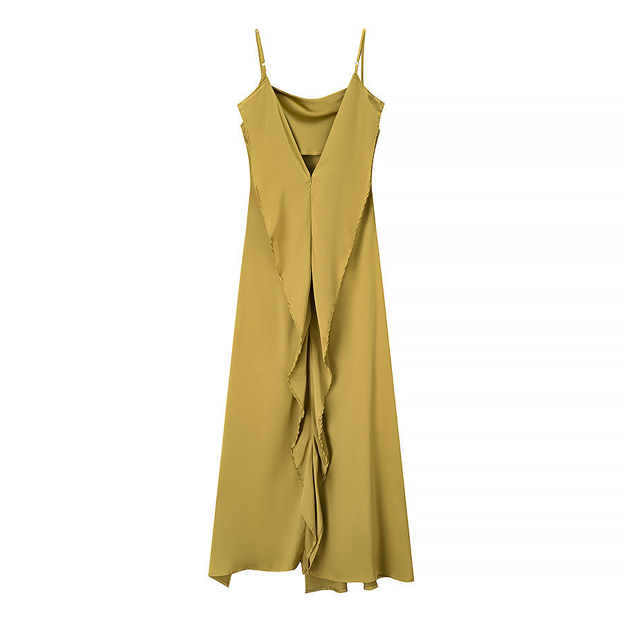 Damenbekleidung Sommer Schlichtes Camisole-Kleid mit Schlitz