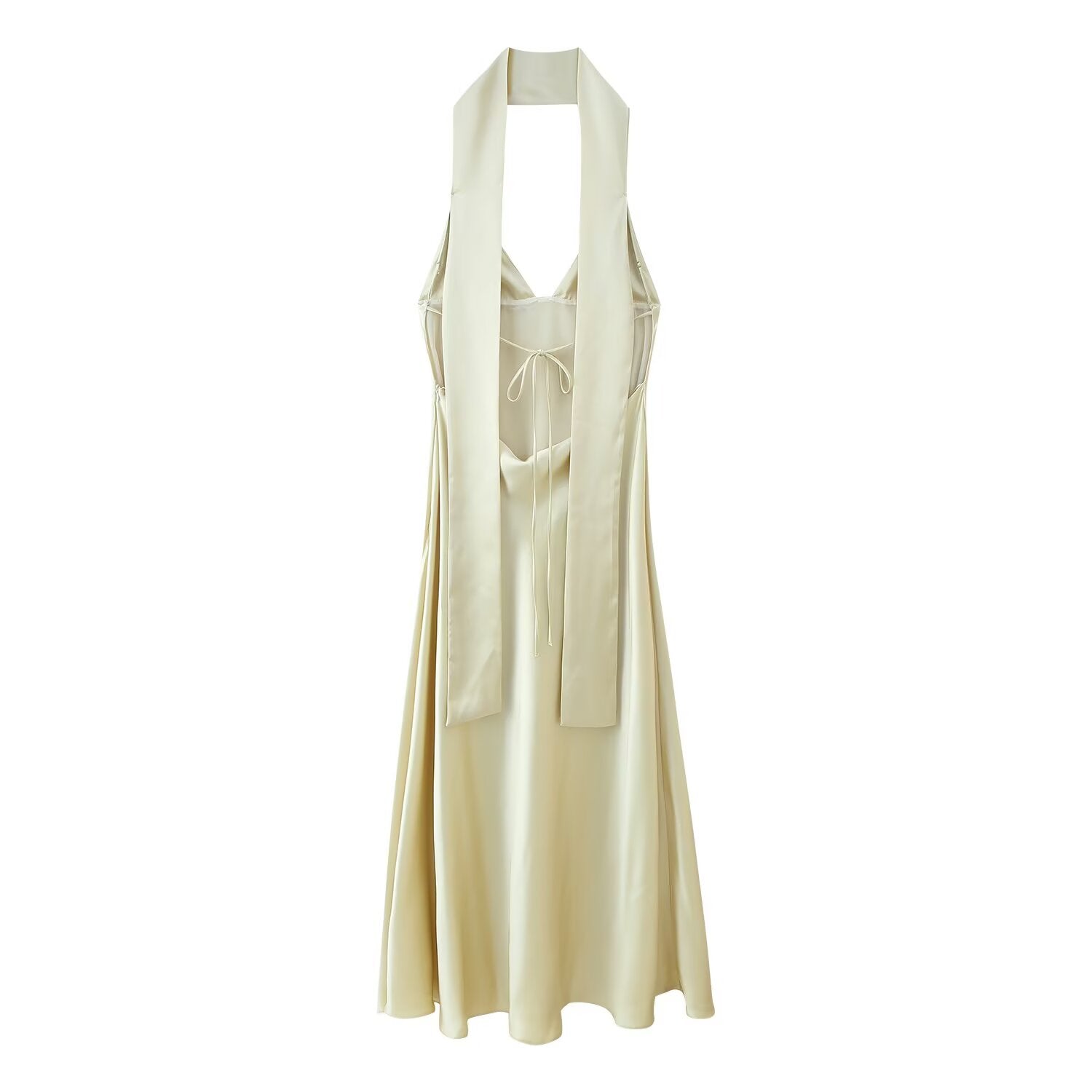 Damen Eleganter dünner Schal Seidensatin-Textur Kleid